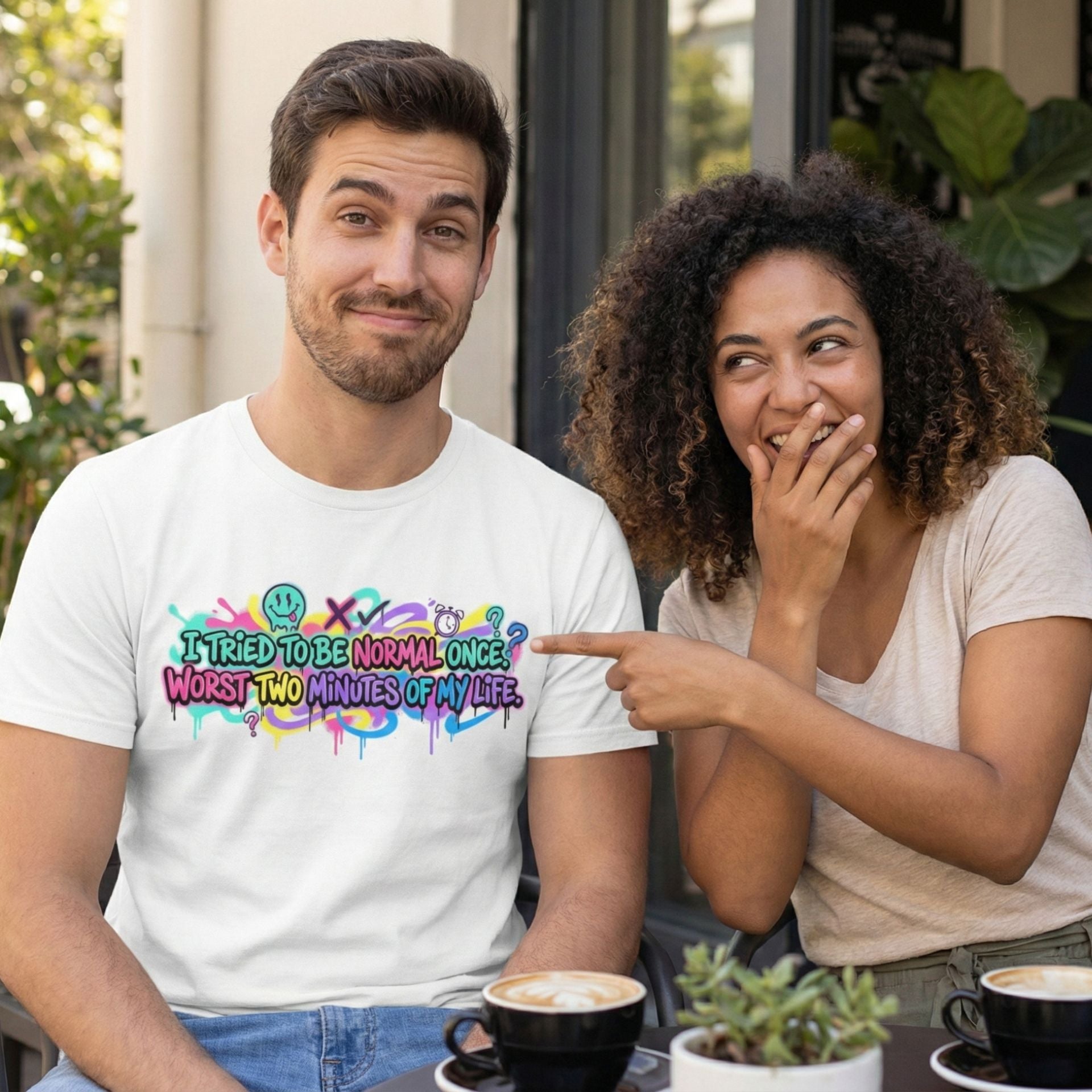 Funny Quote T-Shirt – “I Tried to Be Normal Once” | Graffiti Humor Tee