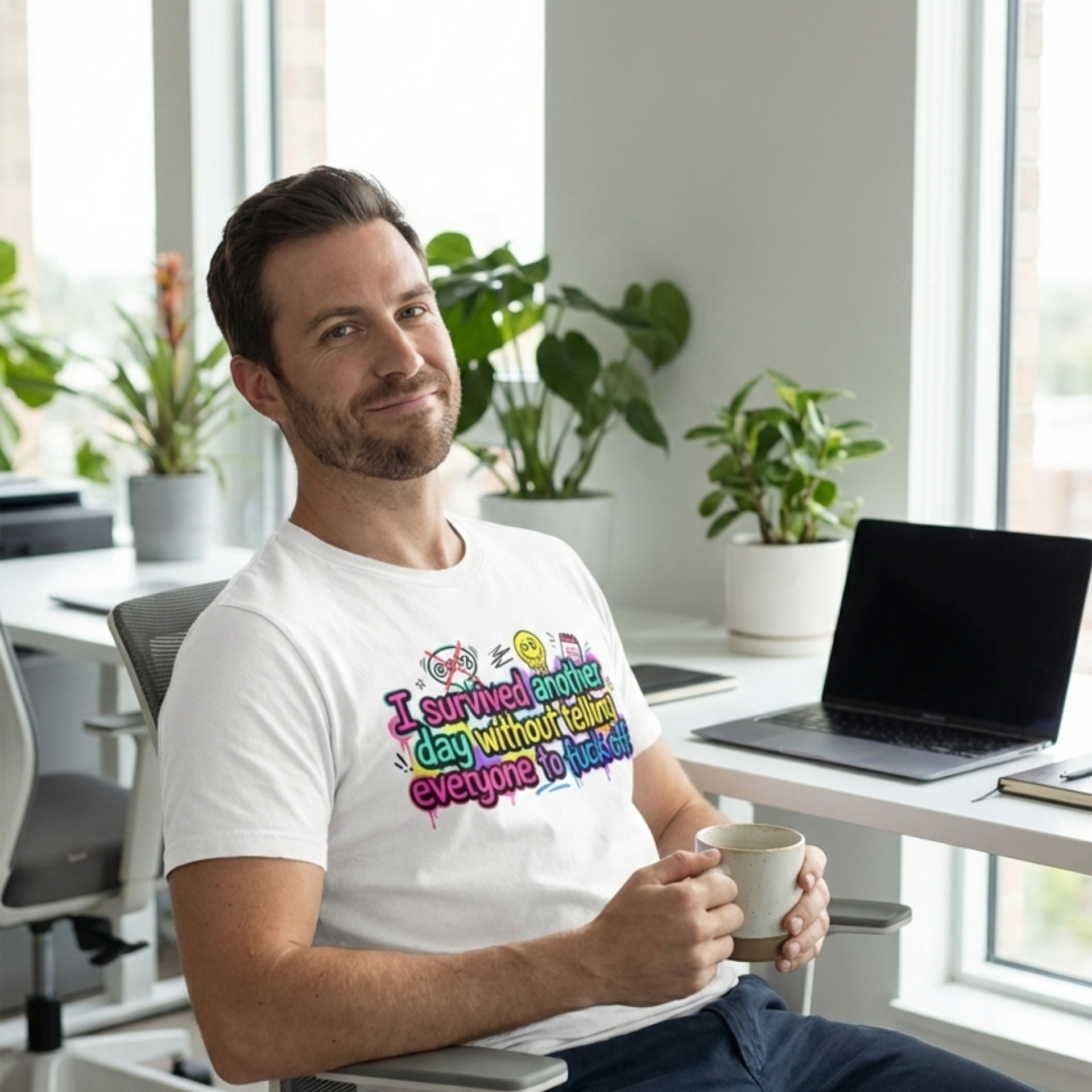 I Survived Another Day Without Telling Everyone to F*ck Off – Funny Graphic T-Shirt